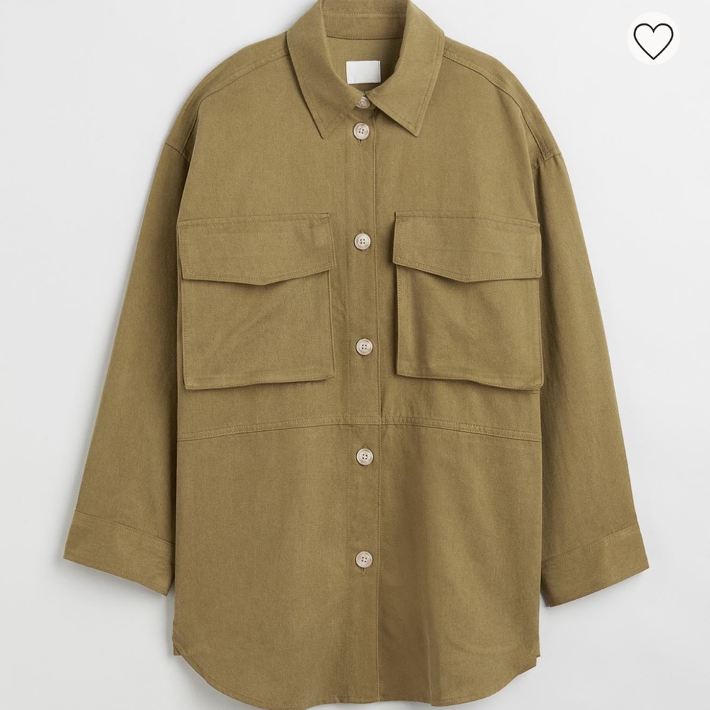 Green H&M Trench coat (Shacket)
